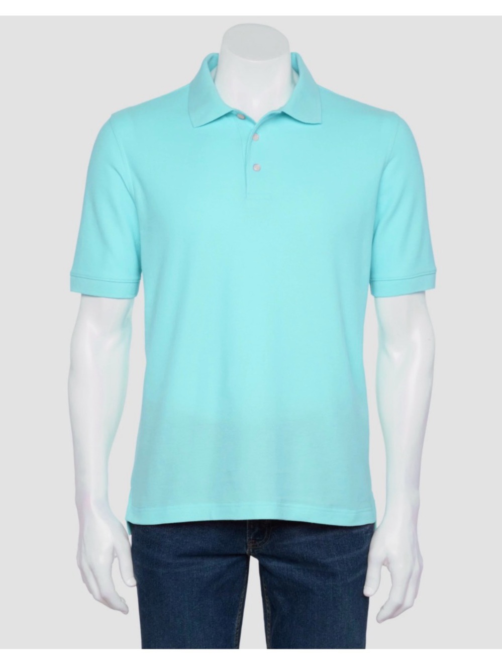 Croft & Barrow Relaxed Short Sleeve Aqua Pique Polo Shirt Size Medium